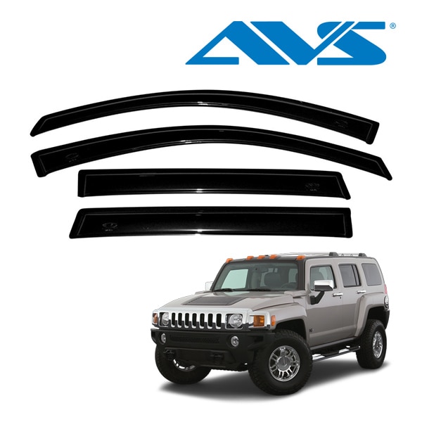 【AVS 正規品】 専用設計 スモークドアバイザー サイドバイザー ウインドウバイザー 両面テープ 4枚 フロント リア 前後 左右分 セット 05-09y ハマー H3
