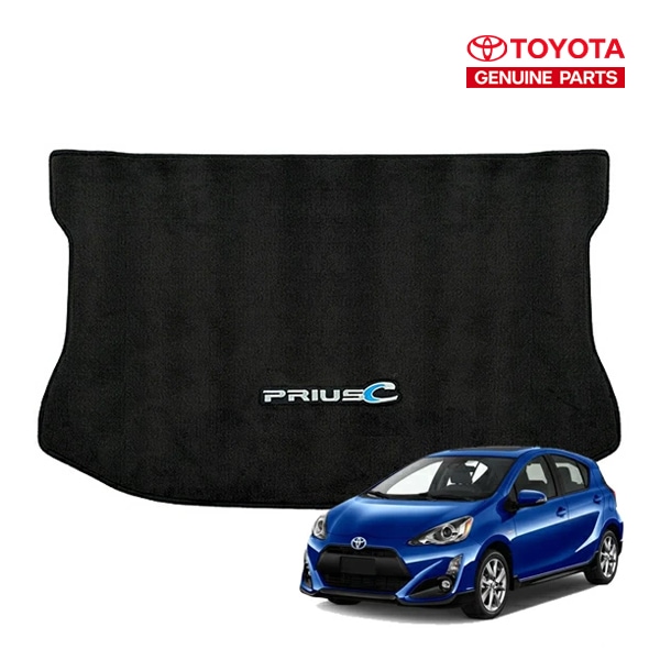 USトヨタ純正 リア ラゲッジマット カーゴライナー トランクマット ロゴ入 ダークグレー カーペットタイプ トヨタ アクア (PRIUS C) 10系