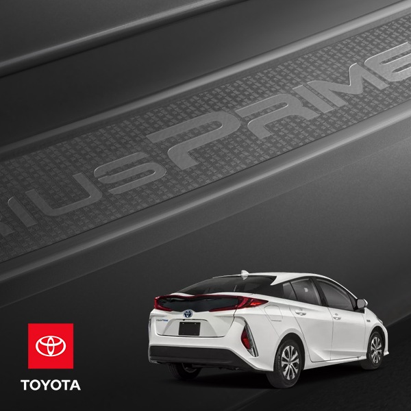 USトヨタ純正 リアバンパープロテクター アップリケ バンパーガード ステップガード ガーニッシュ PRIUS PRIME ロゴ入 TOYOTA プリウスPHV ZVW52系 樹脂製 傷防止 保護