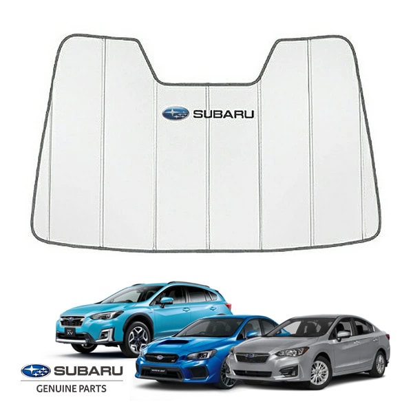 USスバル純正 専用設計 SUBARUロゴ入 サンシェード シルバー 吸盤不要 折りたたみ式 ケース付 クロストレック/インプレッサ GU系|XV GP/GT系|WRX STI VA系|レヴォーグ VM系|インプレッサスポーツ GP/GT系|インプレッサG4 GJ/GK系 アイサイト対応 カバークラフト