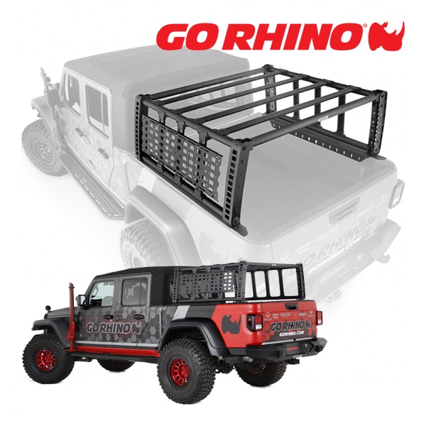 【GO RHINO 正規品】 XRS オーバーランド オーバーランドラック エクストリームラック 5950000T テクスチャーブラック ラゲッジレール有無 兼用 ルーフラック ルーフバスケット ルーフキャリア ジープ JT グラディエーター