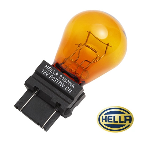 【HELLA 正規品】 ハロゲンバルブ 3157 アンバー 27/7W ダブル球 アメ車 ウインカー ハロゲン オレンジ電球 ノーマル球 1個 純正タイプ 車検 補修 交換用 ヘラー