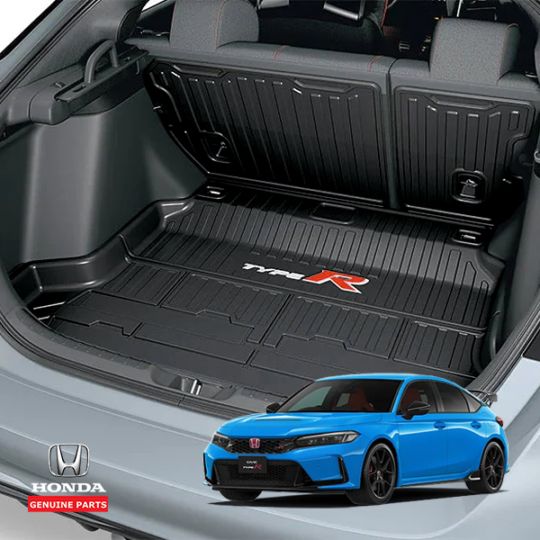 USホンダ純正 リア カーゴマット Type R ロゴ入 + シートバックプロテクター セット ラゲッジマット カーゴライナー トランクマット シートバックプロテクター 後部座席背面カバー プロテクター 傷防止 保護 タイプR ホンダ シビック ハッチバック FL系