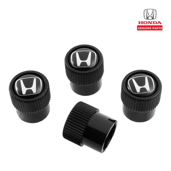 USホンダ純正 エアバルブキャップ 1台分 4個セット ブラック Hロゴ ホンダ車 汎用 シビック/FIT/N-BOX/VEZEL/ZR-V