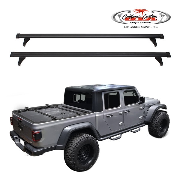 カリフォルニアカスタム ジープ JT グラディエーター ルーフラック クロスバー ルーフキャリア 2本セット ベースキャリア ルーフバー フット アルミ製 耐荷重75kg ラゲッジスペース専用