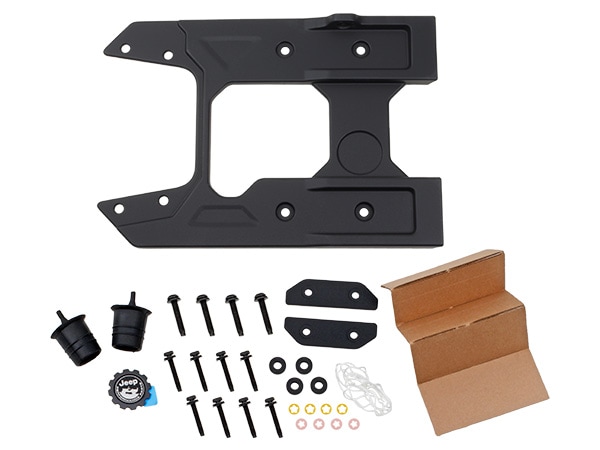 MOPAR純正 テールゲート 補強システム 大口径スペアタイヤ装着用補強キット ブラックパウダーコート エンブレムバッジ付属 ジープ JL ラングラー モパー