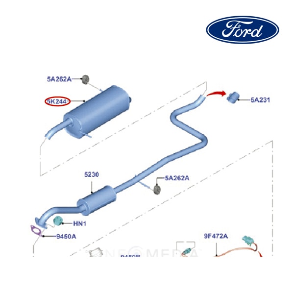 【FORD/フォード純正品】 リアマフラー 13y- フィエスタ 1837749