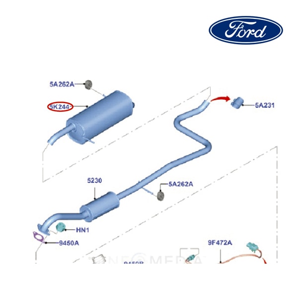 【FORD/フォード純正品】 リアマフラー 13y- フィエスタ 1845501