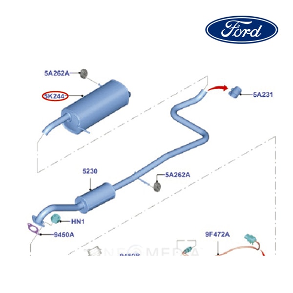【FORD/フォード純正品】 リアマフラー 13y- フィエスタ 1884668