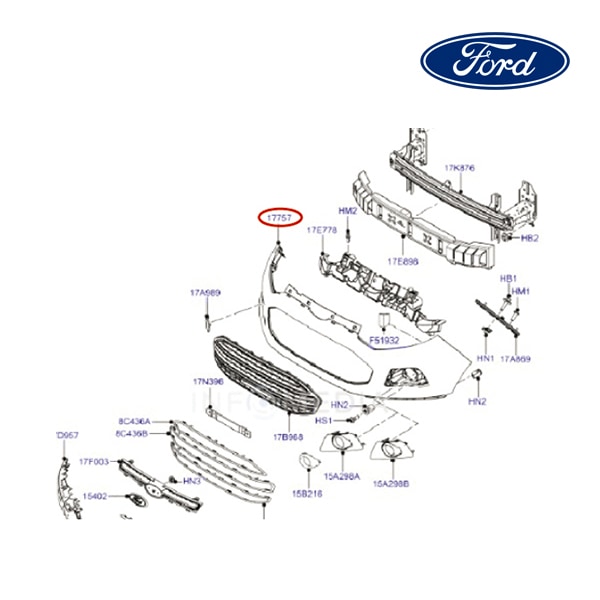 【FORD/フォード純正品】 バンパーフェース フロント 13y- ECOSPORT CN1517757ADXUAA