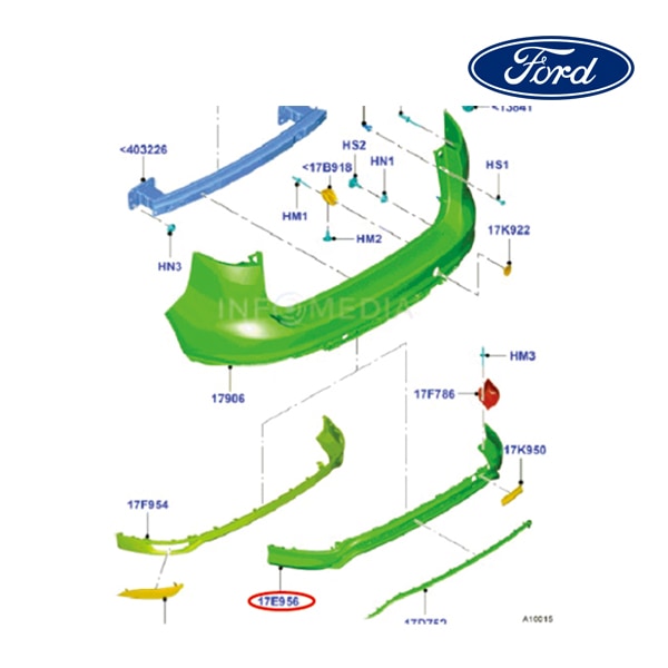 【FORD/フォード純正品】 バンパーエクステンション エアダム リア 15y- フォーカス F1EZ17626DB