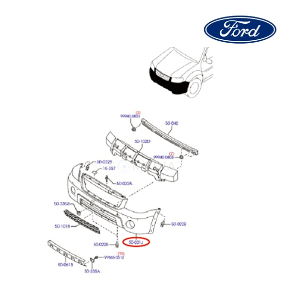 【FORD/フォード純正品】 バンパーフェース フロント 06-07y エスケープ EV4550031B
