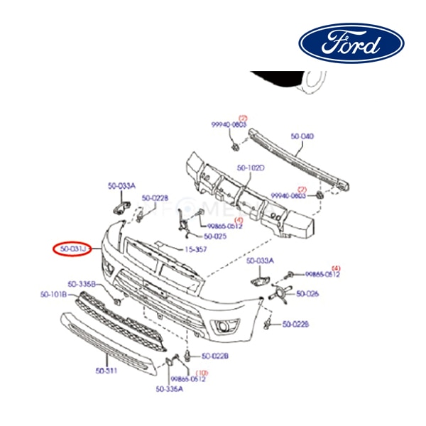 【FORD/フォード純正品】 バンパーフェース フロント 10-12y エスケープ EW2950031A