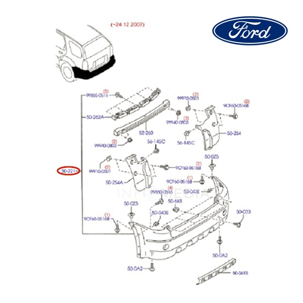 【FORD/フォード純正品】 バンパーフェース リア 06-07y エスケープ EV4550221A