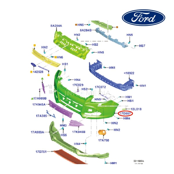 【FORD/フォード純正品】 バンパーフェース フロント 13-16y クーガ 1832956