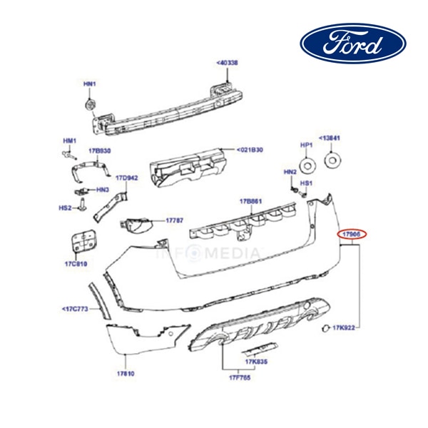【FORD/フォード純正品】 バンパーフェース リア 10-12y クーガ 1721597