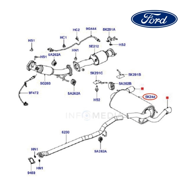 【FORD/フォード純正品】 リアマフラー 10-12y クーガ 1554814