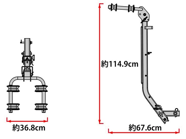 【CURT 正規品】サイクルキャリア バイクラック サイクルラック  ACTIVELINK対応 18410 2インチ角 ヒッチレシーバー対応 アクティブシャンク付 パウダーコート仕上げ 自転車 2台積載 合計81kgまで
