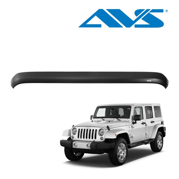 【AVS 正規品】AEROSKIN エアロスキン バグガード ロゴ入 マットブラック ボンネットガード フードプロテクター ボンネットプロテクター ジープ JK ラングラー