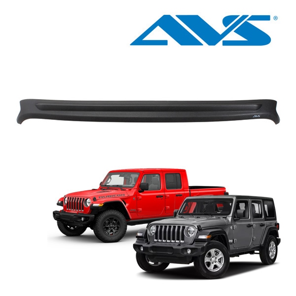 【AVS 正規品】AEROSKIN エアロスキン バグガード ロゴ入 マットブラック ボンネットガード フードプロテクター ボンネットプロテクター ジープ JL ラングラー JT グラディエーター