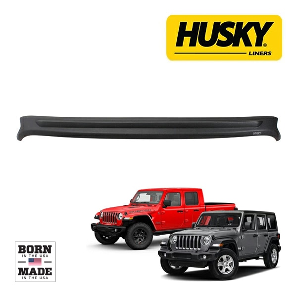 【HUSKY LINERS 正規品】ジープ JL ラングラー JT グラディエーター AEROSKIN エアロスキン バグガード ロゴ入 マットブラック ボンネットガード フードプロテクター ボンネットプロテクター