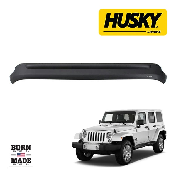 【HUSKY LINERS 正規品】AEROSKIN エアロスキン バグガード ロゴ入 マットブラック ボンネットガード フードプロテクター ボンネットプロテクター ジープ JK ラングラー