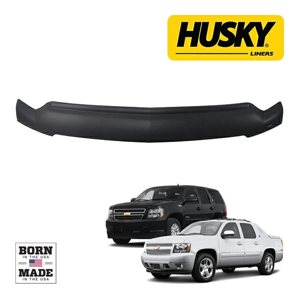 【HUSKY LINERS 正規品】シボレー 07-14y タホ サバーバン 07-13y アバランチ AEROSKIN エアロスキン バグガード ロゴ入 マットブラック ボンネットガード フードプロテクター ボンネットプロテクター