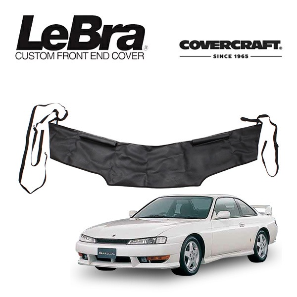 【CoverCraft/LeBra 正規品】専用設計 ノーズブラ ハーフタイプ ボンネットブラ フードカバー フロントカバー フロントマスク 虫除け 飛び石 対策 日産 シルビア S14系 | 240SX カバークラフト