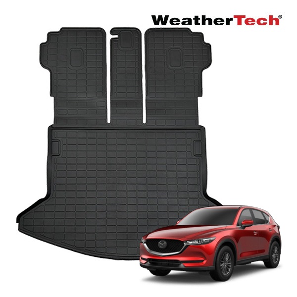 【WeatherTech 正規品】専用設計 オールウェザー リアカーゴプロテクター カーゴマット ラゲッジマット カーゴライナー トランクマット シートバックプロテクター 後部座席背面カバー付 マツダ CX-5 CX5 KF系 前期 ウェザーテック