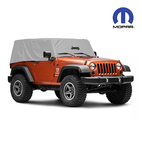 MOPAR純正 専用設計 ボディーカバー カーカバー キャブカバー Jeep ロゴ入り シルバー 専用バッグ付 JEEP ジープ 07-18y ラングラー JK 2ドア 屋外用 アウトドア