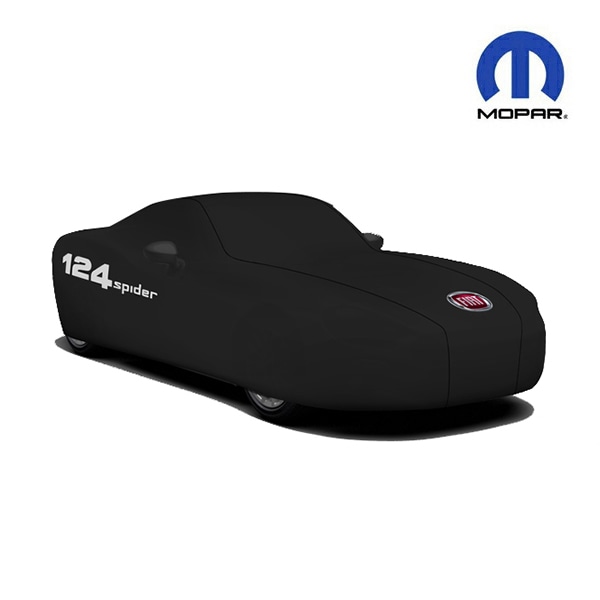 MOPAR純正 専用設計 ボディーカバー カーカバー FIAT 124スパイダー ロゴ入り ブラック 専用バッグ付 FIAT フィアット 17-20y 124 スパイダー 屋内用 インドア
