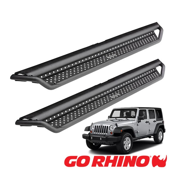 【GO RHINO 正規品】ドミネイター エクストリーム Dominator Xtreme D1シリーズ サイドステップ ロックスライダー テクスチャーブラック D14505T ジープ JK ラングラー 4ドア ゴーライノ