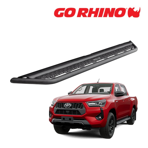 【GO RHINO 正規品】ドミネイター エクストリーム Dominator Xtreme D6シリーズ サイドステップ ロックスライダー テクスチャーブラック D64431T トヨタ ハイラックス HILUX GUN125 平成29年9月-令和6年10月 ゴーライノ