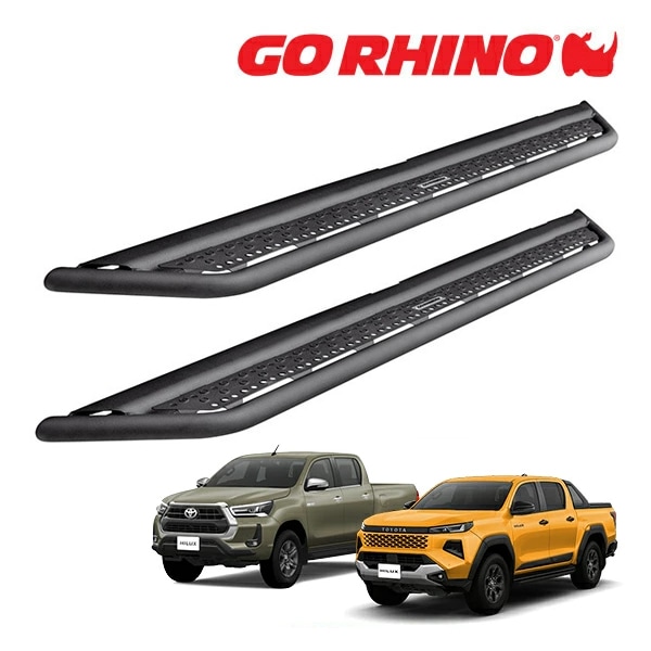 【GO RHINO 正規品】トヨタ TOYOTA ハイラックス GUN226 GUN125 前期 後期 ドミネイター エクストリーム Dominator Xtreme D6シリーズ サイドステップ ロックスライダー テクスチャーブラック D64431T ゴーライノ