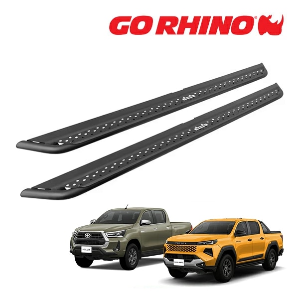 【GO RHINO 正規品】トヨタ TOYOTA ハイラックス GUN226 GUN125 前期 後期 ドミネイター エクストリーム Dominator Xtreme DSSシリーズ サイドステップ ロックスライダー テクスチャーブラック DSS4431T ゴーライノ