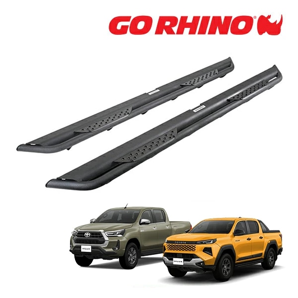 【GO RHINO 正規品】トヨタ TOYOTA ハイラックス GUN226 GUN125 前期 後期 ドミネイター エクストリーム DT サイドステップ ロックスライダー テクスチャーブラック DT4431T ゴーライノ
