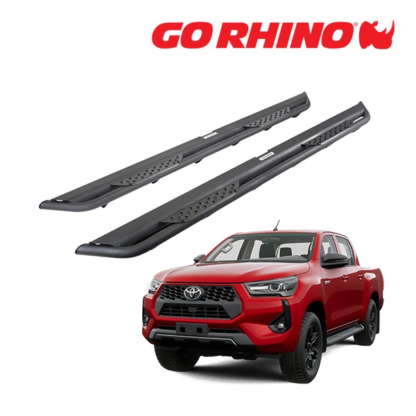 【GO RHINO 正規品】ドミネイター エクストリーム DT サイドステップ ロックスライダー テクスチャーブラック DT4431T トヨタ ハイラックス HILUX GUN125 平成29年9月-令和6年10月 ゴーライノ