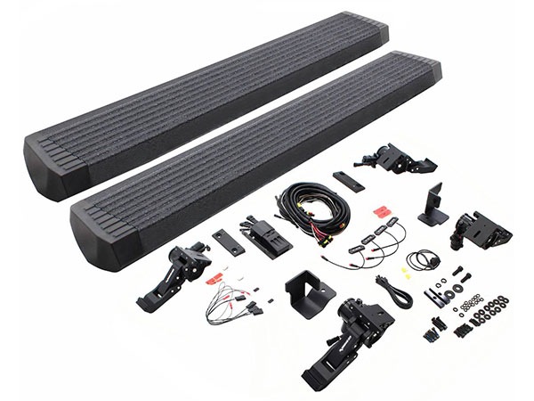 【GO RHINO 正規品】ジープ JL ラングラー 2ドア E1 エレクトリック 電動 サイドステップ パワーステップ 電動格納 パワーランニングボード テクスチャーブラック 20492752PC アルミ製 LEDライト付 ツインモーター採用