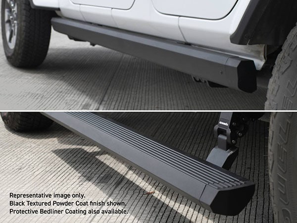 【GO RHINO 正規品】ジープ JL ラングラー 4ドア  E1 エレクトリック 電動 サイドステップ パワーステップ 電動格納 パワーランニングボード テクスチャーブラック 20450674PC アルミ製 LEDライト付 ツインモーター採用