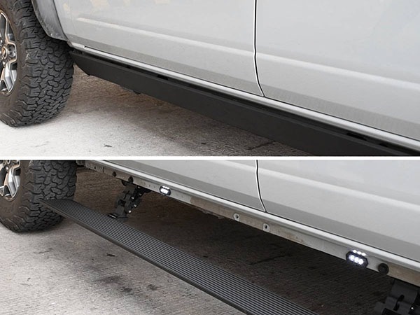 【GO RHINO 正規品】ジープ JT グラディエーター  E1 エレクトリック 電動 サイドステップ パワーステップ 電動格納 パワーランニングボード テクスチャーブラック 20451687PC アルミ製 LEDライト付 ツインモーター採用