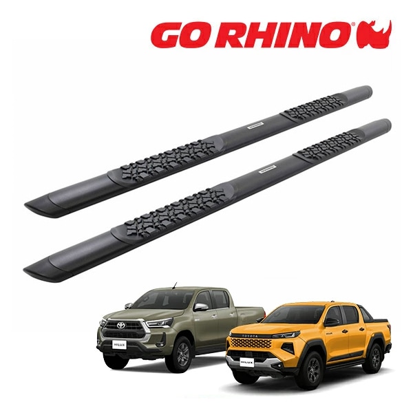 【GO RHINO 正規品】トヨタ TOYOTA ハイラックス GUN226 GUN125 前期 後期 Vシリーズ Vertex V3 アルミニウム サイドステップ 5インチ テクスチャーブラック V3443180T ゴーライノ