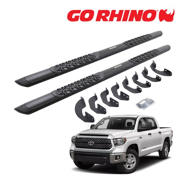 【GO RHINO 正規品】Vシリーズ Vertex V3 アルミニウム サイドステップ 5インチ テクスチャーブラック V3441687T 07-21y トヨタ タンドラ クルーマックス ゴーライノ