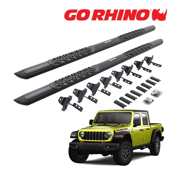【GO RHINO 正規品】Vシリーズ Vertex V3 アルミニウム サイドステップ 5インチ テクスチャーブラック V3451687T ジープ JT グラデーエーター ゴーライノ