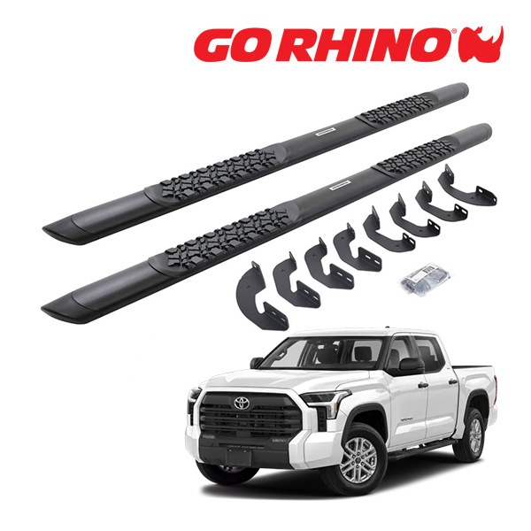 【GO RHINO 正規品】Vシリーズ Vertex V3 アルミニウム サイドステップ 5インチ テクスチャーブラック V3443687T 22y- トヨタ タンドラ クルーマックス ゴーライノ