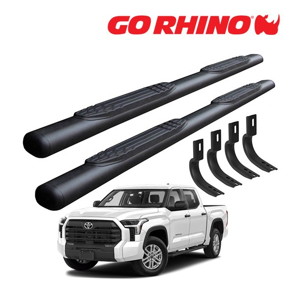 【GO RHINO 正規品】1000シリーズ サイドステップ 4インチ テクスチャーブラック 104443587T 22y- トヨタ タンドラ TUNDRA クルーマックス ゴーライノ