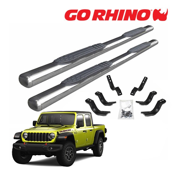【GO RHINO 正規品】1000シリーズ ステンレス サイドステップ 4インチ ポリッシュ 104451687PS ジープ JT グラデーエーター ゴーライノ