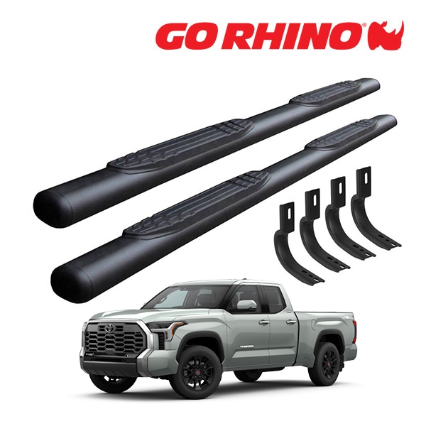 【GO RHINO 正規品】1000シリーズ サイドステップ 4インチ テクスチャーブラック 104443580T 22y- トヨタ タンドラ TUNDRA ダブルキャブ ゴーライノ