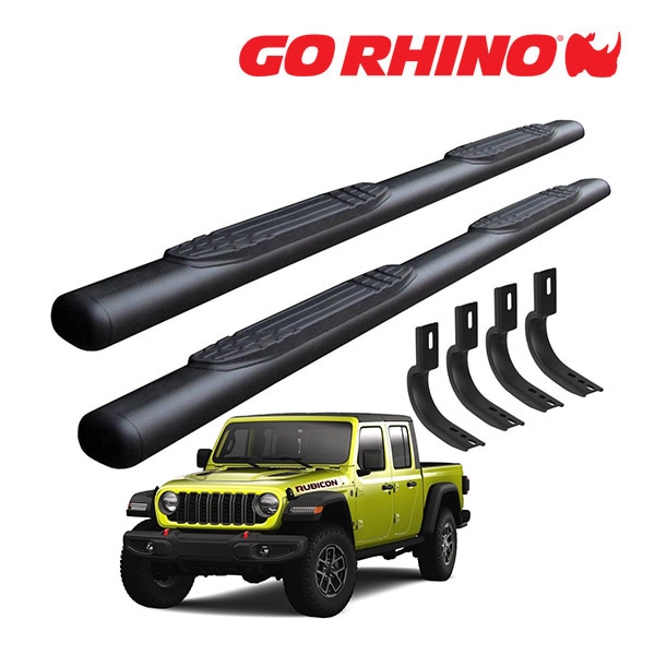 【GO RHINO 正規品】1000シリーズ サイドステップ 4インチ テクスチャーブラック 104451687T ジープ JT グラディエーター ゴーライノ