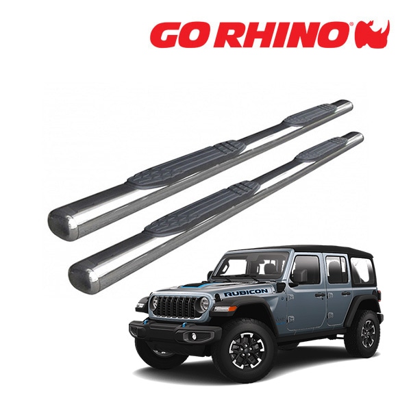 【GO RHINO 正規品】1000シリーズ ステンレス サイドステップ 4インチ ポリッシュ 104450673PS ジープ JL ラングラー 4ドア ゴーライノ