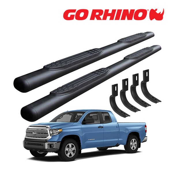 【GO RHINO 正規品】1000シリーズ サイドステップ 4インチ テクスチャーブラック 1104441580T 07-21y トヨタ タンドラ TUNDRA ダブルキャブ ゴーライノ